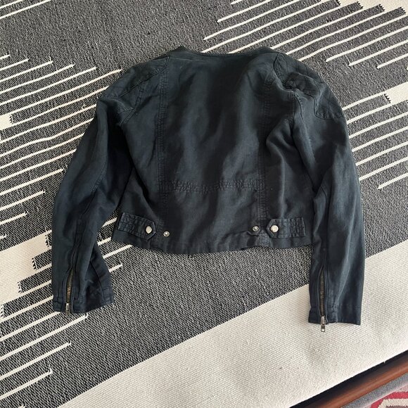 MADEWELL MOTO JACKET COTTON-LINEN BLEND SIZE M - Picture 3 of 3